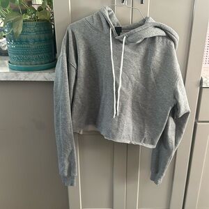 Gray cropped hoodie